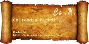 Csizmadia Mirkó névjegykártya